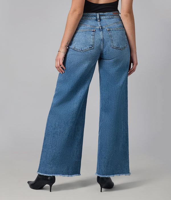 Lola Jeans MILAN-DB Ultra High Rise Wide Leg Jeans Divine Blue