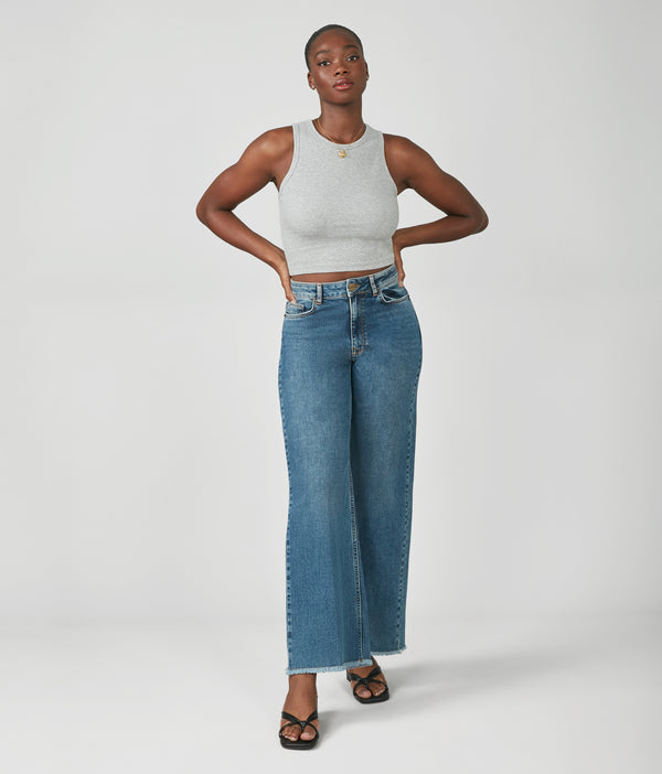 lola jeans MILAN-DIS Ultra High Rise Wide Leg Jeans Dim Sky