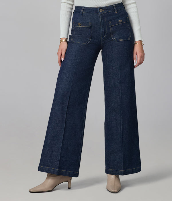 Lola Jeans MILAN-DRW Ultra High Rise Wide Leg Jeans Dark Rinse Wash