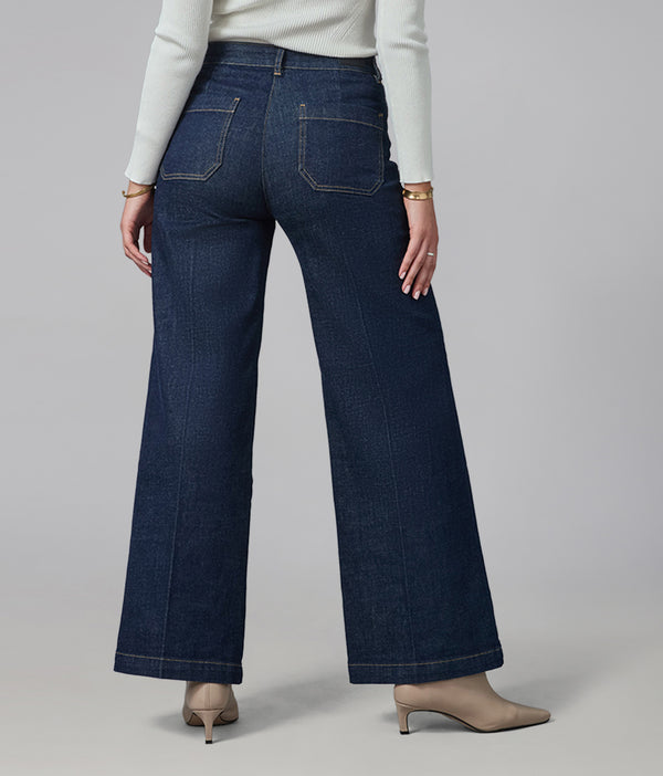 Lola Jeans MILAN-DRW Ultra High Rise Wide Leg Jeans Dark Rinse Wash