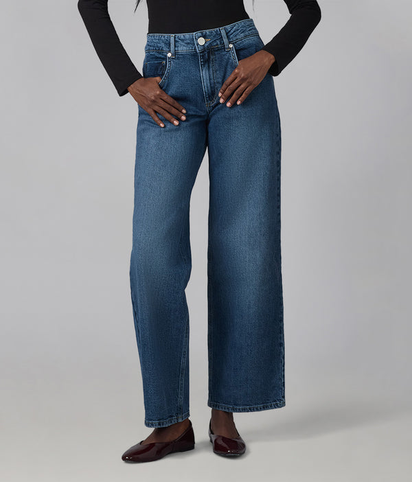 Lola Jeans MIRO-FN Mid Rise Comfort Straight Jeans Film Noir