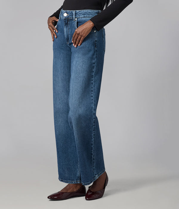 Lola Jeans MIRO-FN Mid Rise Comfort Straight Jeans Film Noir