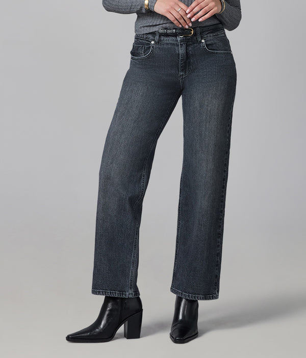 Lola Jeans MIRO-GG Mid Rise Comfort Straight Jeans Grit-Gray