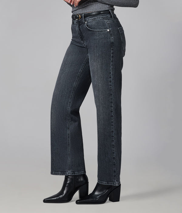 Lola Jeans MIRO-GG Mid Rise Comfort Straight Jeans Grit-Gray