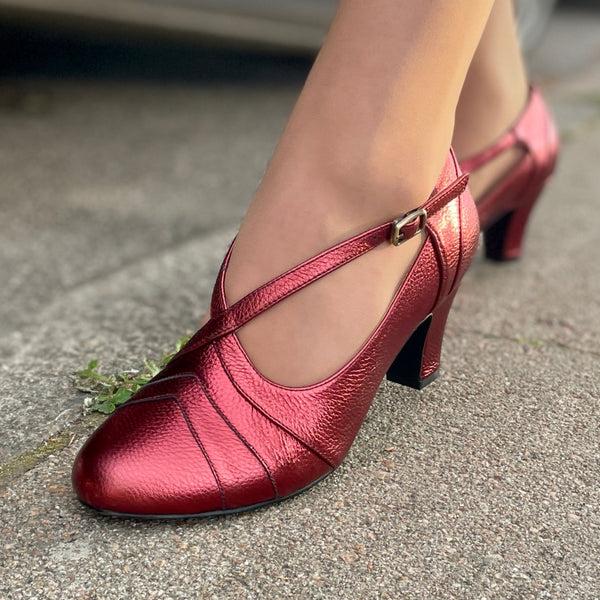 lola ramona Ava Metallic Oxblood