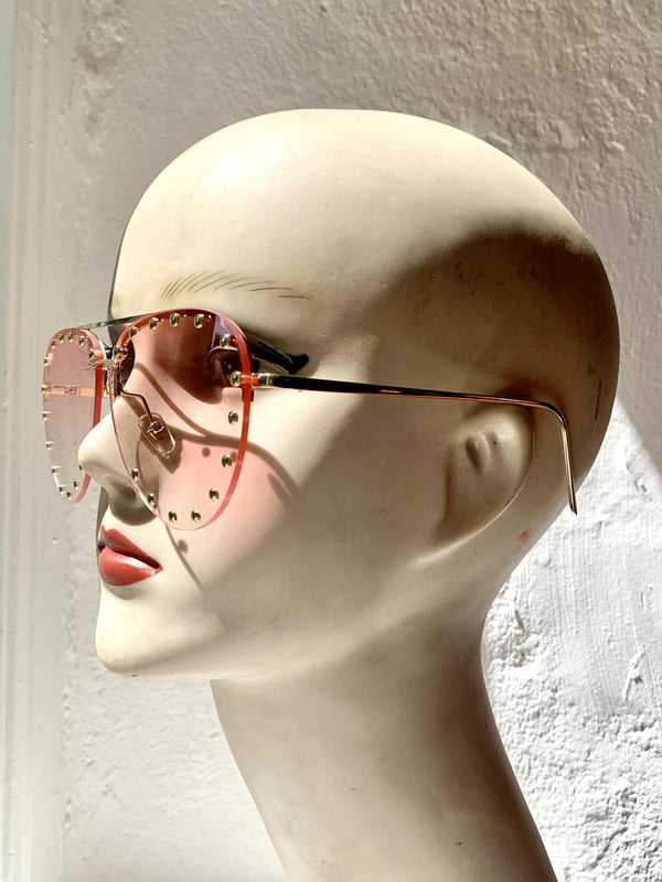 Lola Ramona Baby Pink Shades With Golden Details