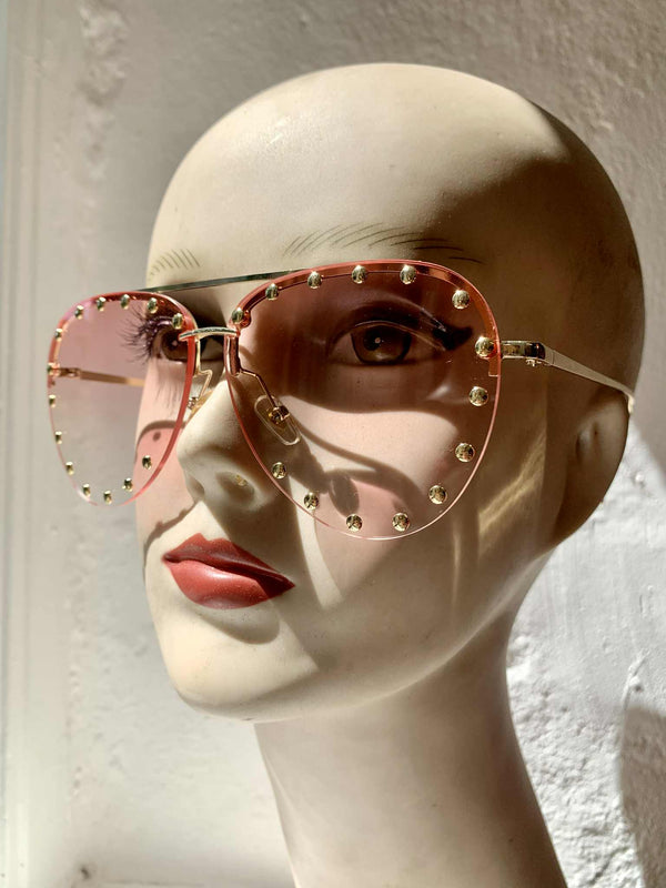 Lola Ramona Baby Pink Shades With Golden Details
