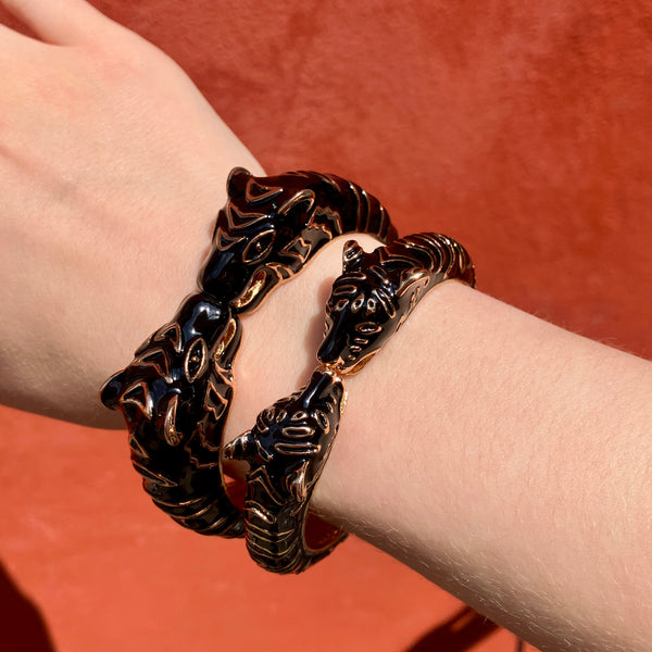 Lola Ramona BIG Leopard Bangle Black