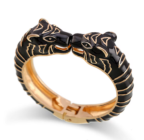 Lola Ramona BIG Leopard Bangle Black