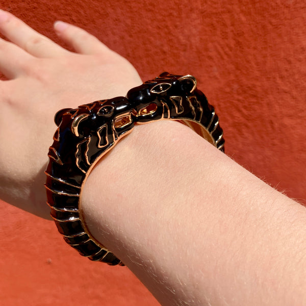 lola ramona BIG Leopard Bangle Black