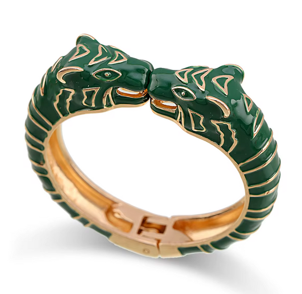 Lola Ramona BIG Leopard Bangle Green