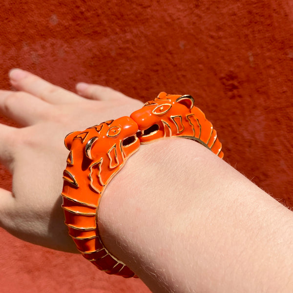 lola ramona BIG Leopard Bangle Orange