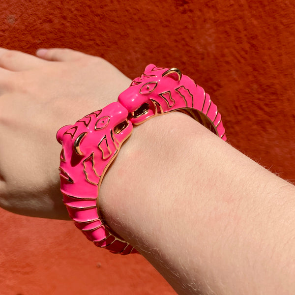 lola ramona BIG Leopard Bangle Pink