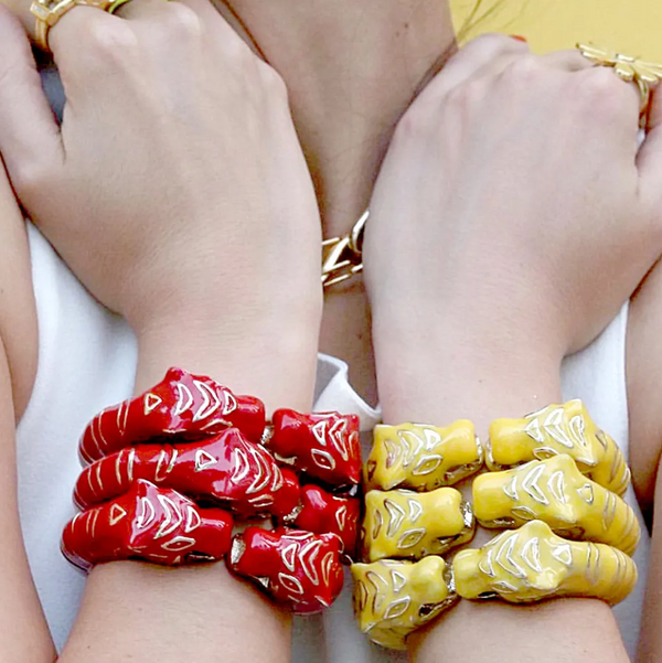 Lola Ramona BIG Leopard Bangle Yellow