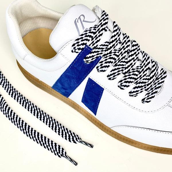 lola ramona Black White Striped Laces