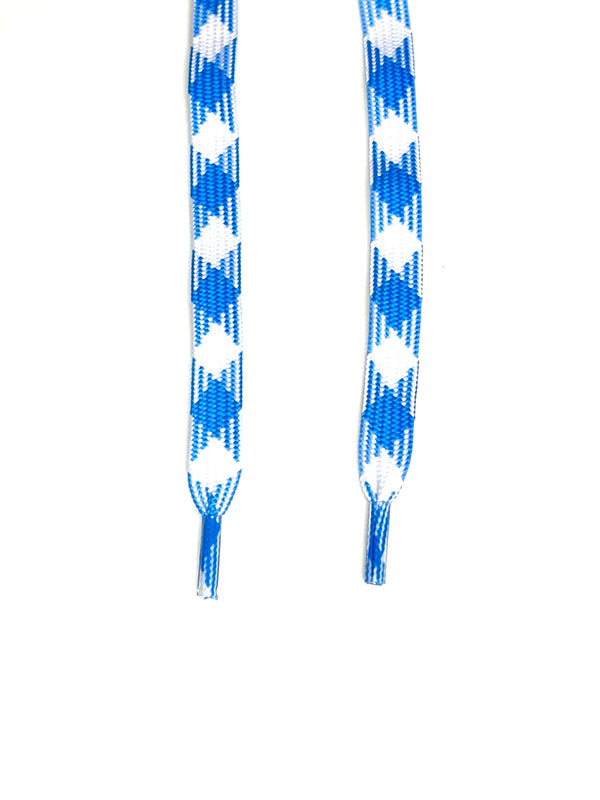 Lola Ramona Blue White Diamond Checker Laces