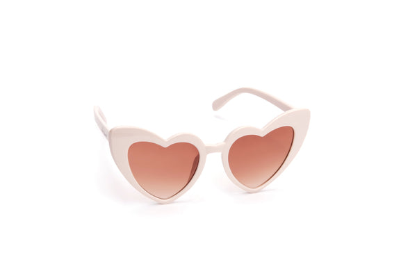 Lola Ramona Cat Eye Heart Shades - Cream