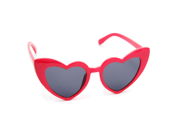 Lola Ramona Cat Eye Heart Shades - Red