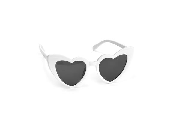 Lola Ramona Cat Eye Heart Shades - White
