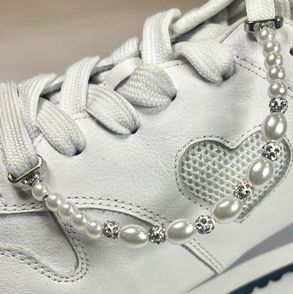 lola ramona Dainty White And Silver Beaded Charm