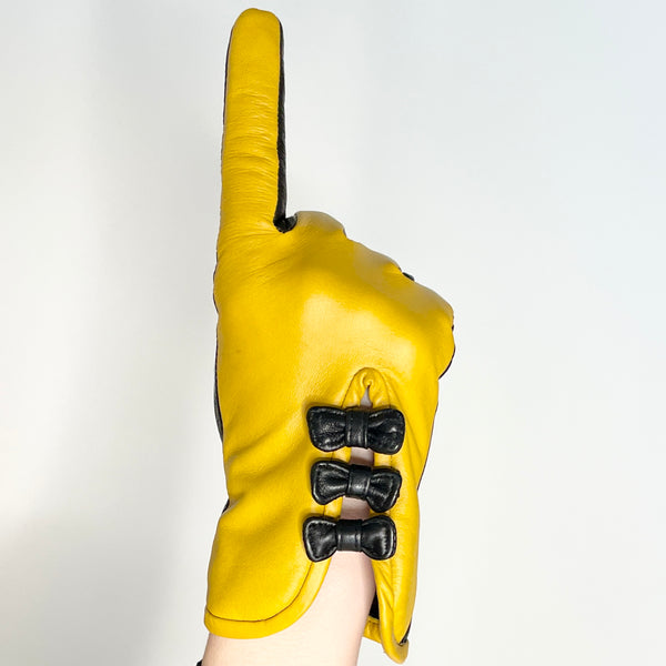 Lola Ramona Gloves Betty Bow - Curry/Black