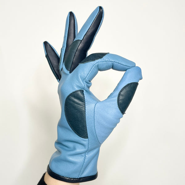 Lola Ramona Gloves Dottie Dots - Baby Blue/Navy