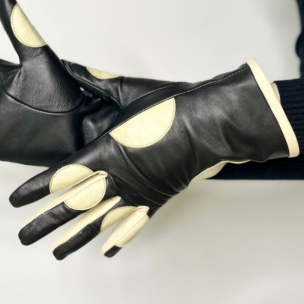 Lola Ramona Gloves Dottie Dots - Black/Cream
