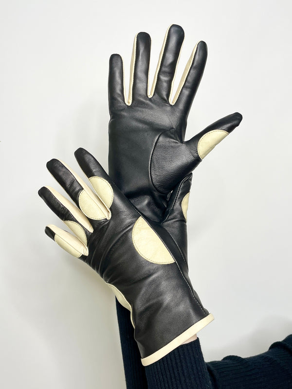 Lola Ramona Gloves Dottie Dots - Black/Cream