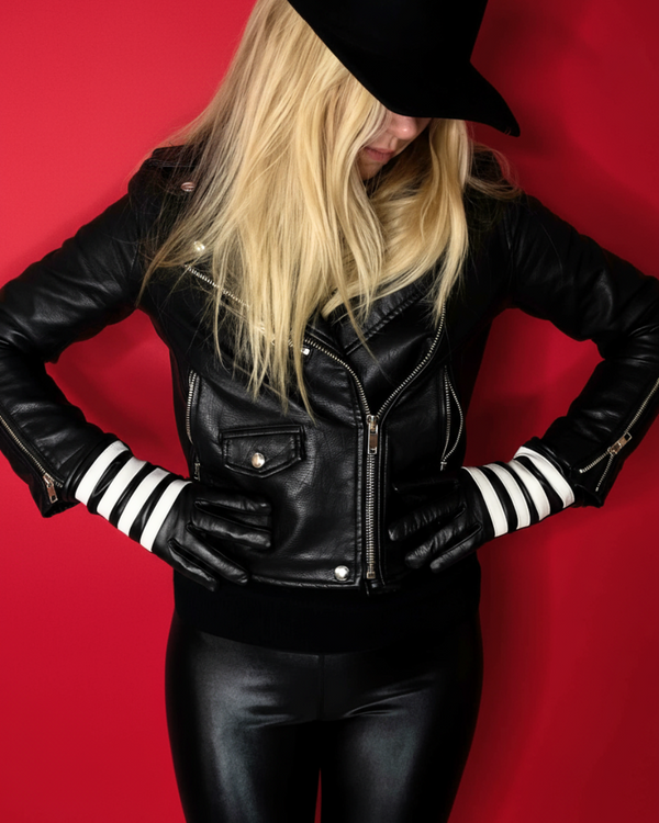 Lola Ramona Gloves Suzy Stripe - Black /White