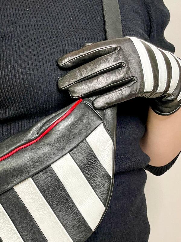 Lola Ramona Gloves Suzy Stripe - Black /White