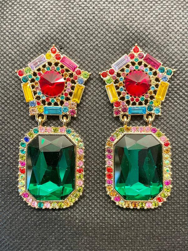 Lola Ramona Green Jewel Earrings
