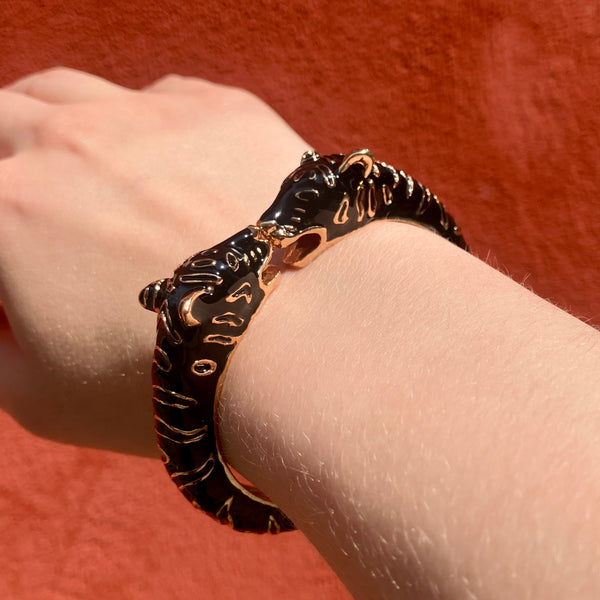 lola ramona Leopard Bangle Black