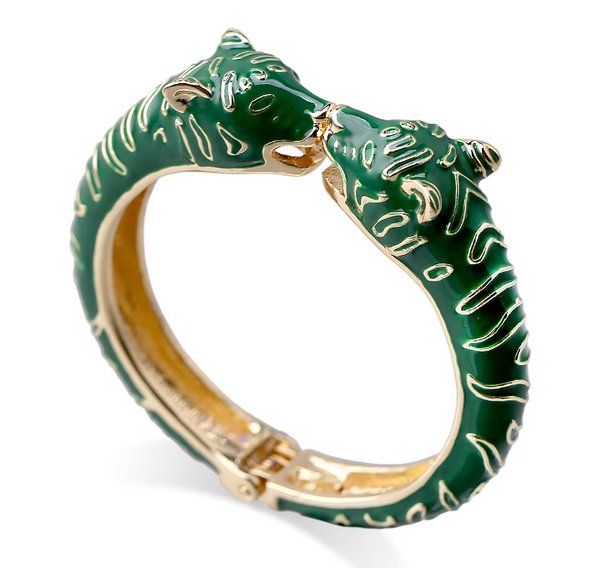 Lola Ramona Leopard Bangle Green