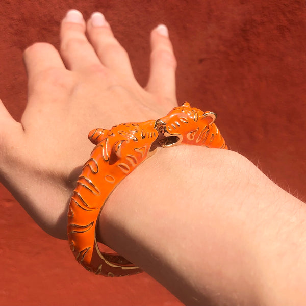 lola ramona Leopard Bangle Orange