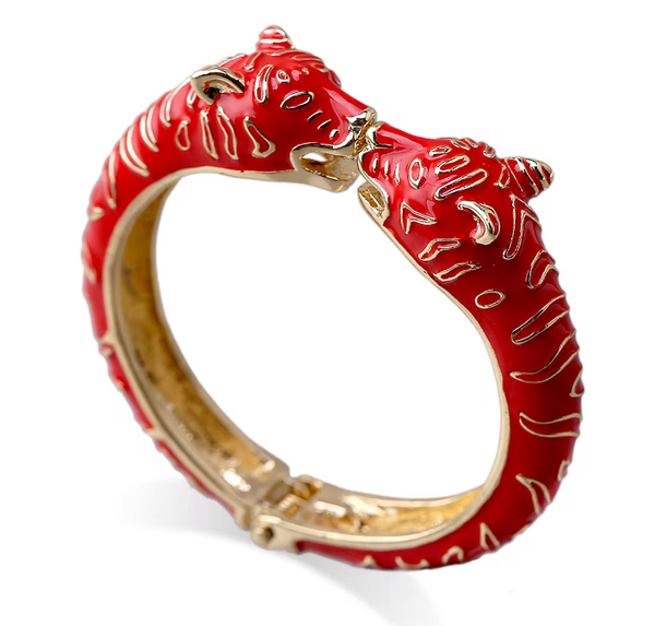 Lola Ramona Leopard Bangle Red