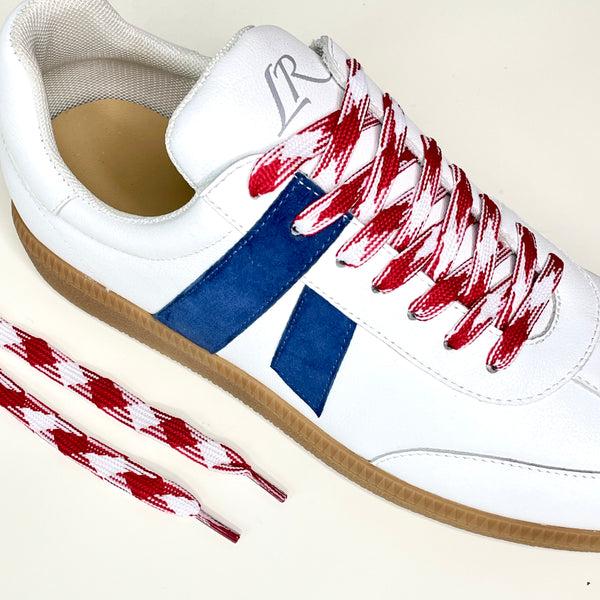 lola ramona Red White Diamond Checker Laces