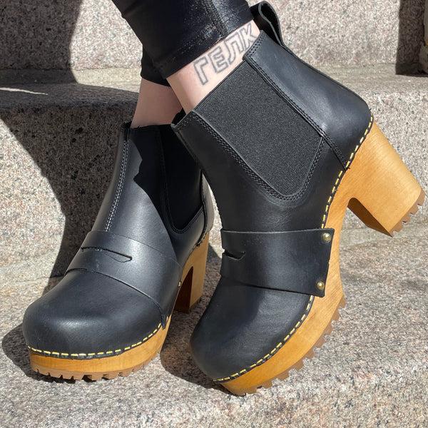 lola ramona Sanita Wood-Penny Chunk Boot Black