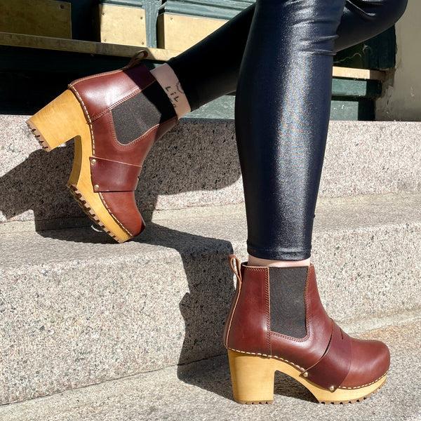 lola ramona Sanita Wood-Penny Chunk Boot Brown