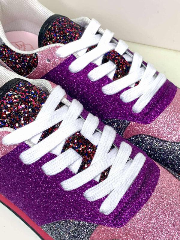 Lola Ramona Serena | UNICORN Grey & Purple Glitter Match