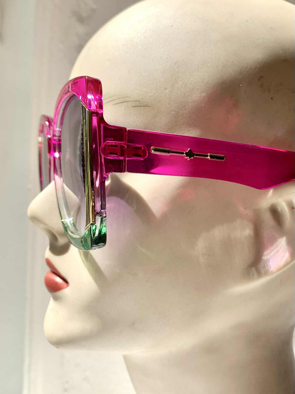 Lola Ramona Vibrant Green And Pink Shades With Golden Details