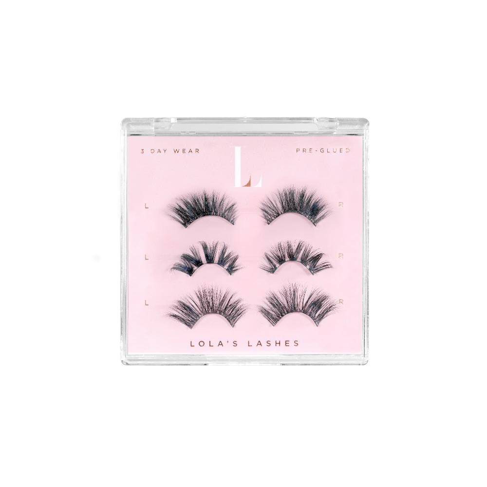 lolas lashes Pre-Glued Half Lashes Multipack