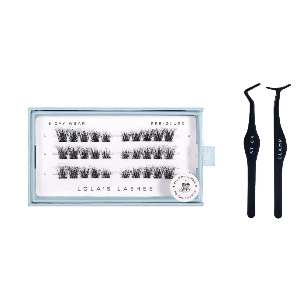 lolas lashes Natural Pre-mapped Pre-Glued Lashes Set