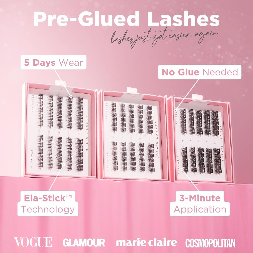 Lolas Lashes Petite Natural Pre-mapped Pre-Glued Lashes Set