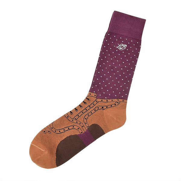 London Brogues Brogue Socks Purple