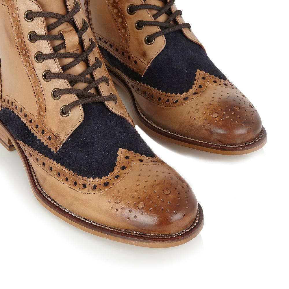London Brogues Gatsby Boot Tan / Navy