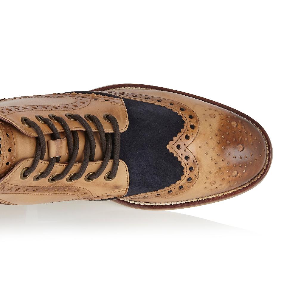 London Brogues Gatsby Boot Tan / Navy