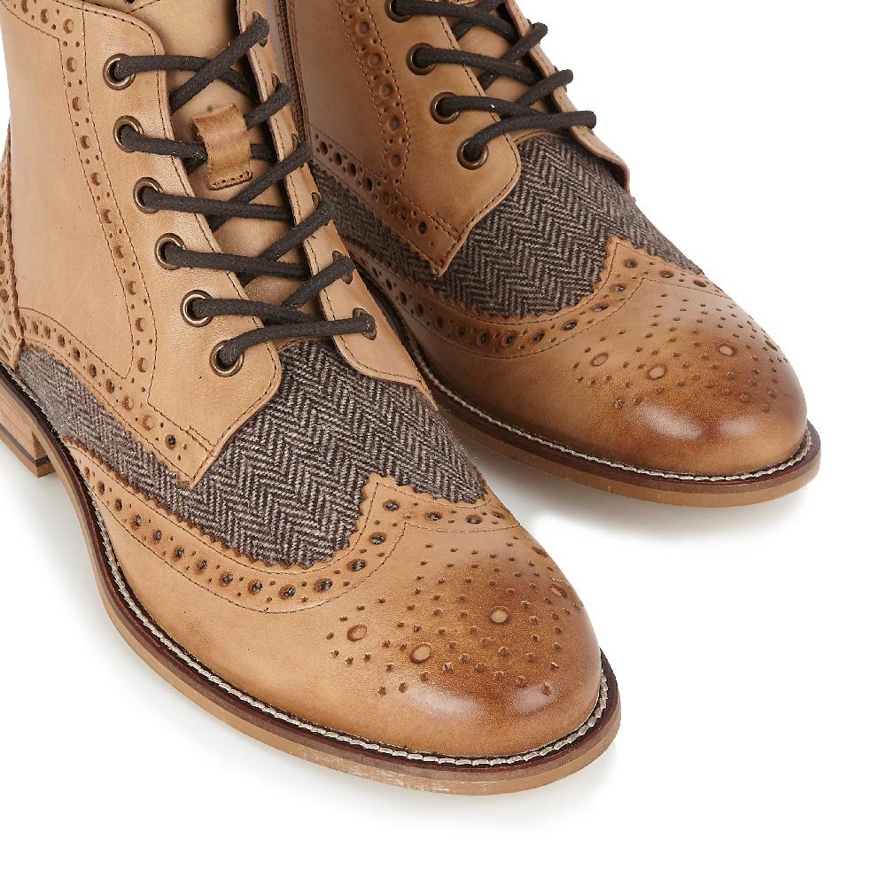 London Brogues Gatsby Boot Tan / Tweed