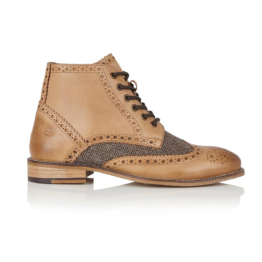 London Brogues Gatsby Boot Tan / Tweed