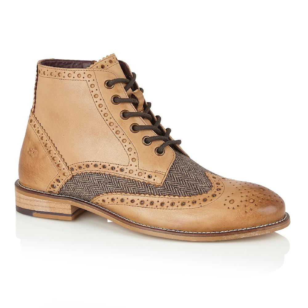 london brogues Gatsby Boot Tan / Tweed