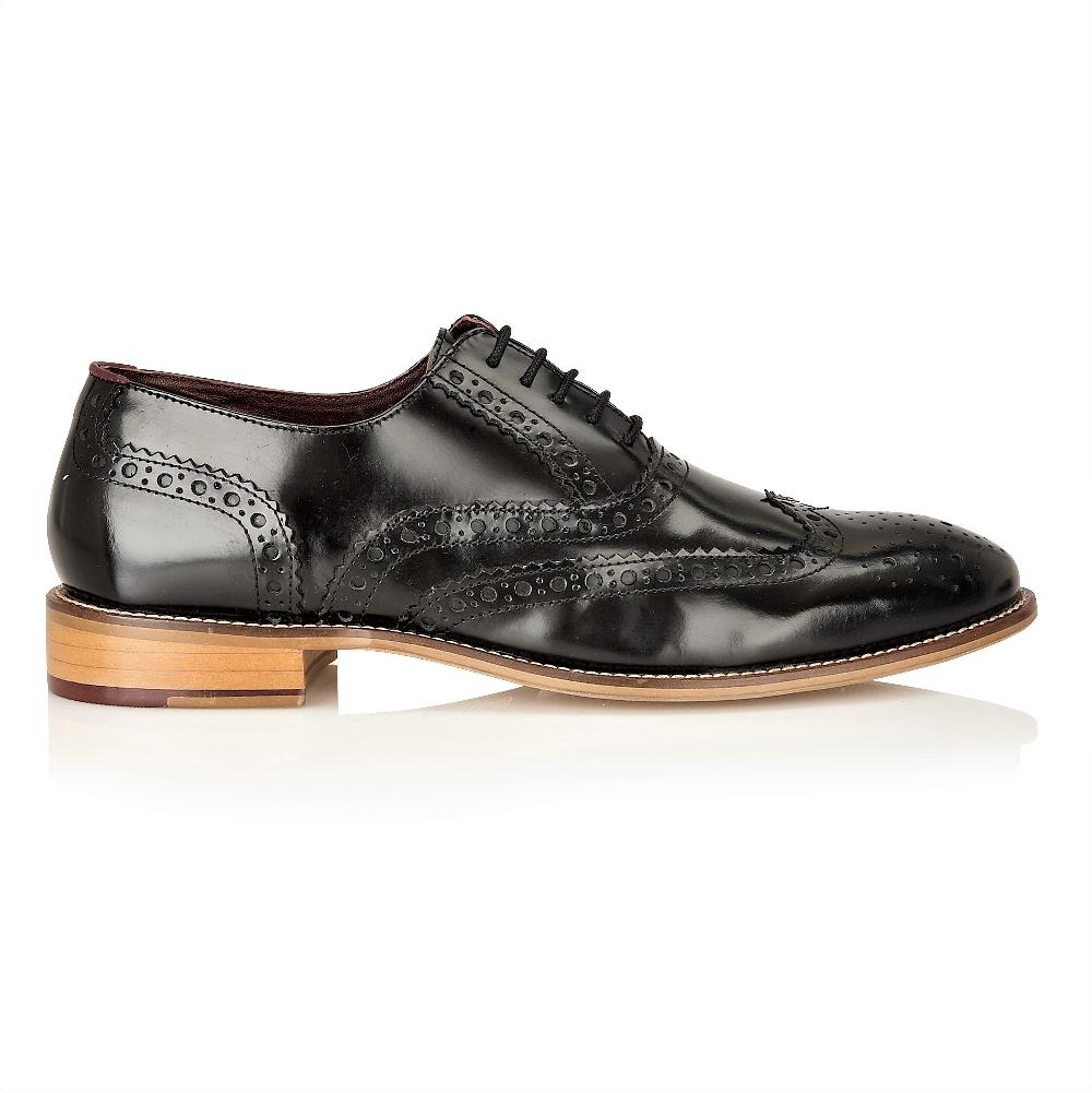 London Brogues Gatsby Brogue Black Polished